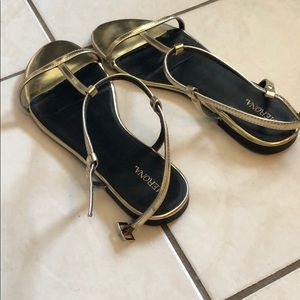 Gold flat sandals